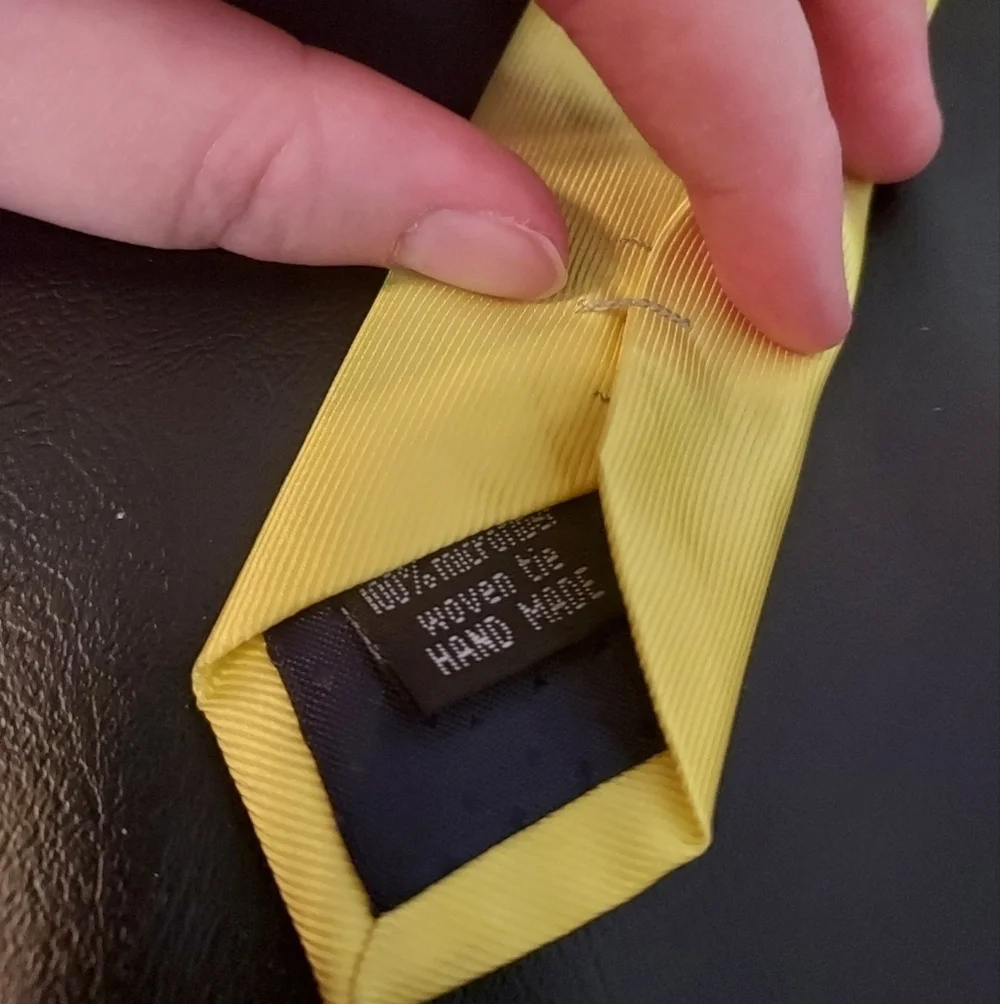 Gabriel Moon Bright Yellow Tie 100% Microfiber Woven Tie Handmade